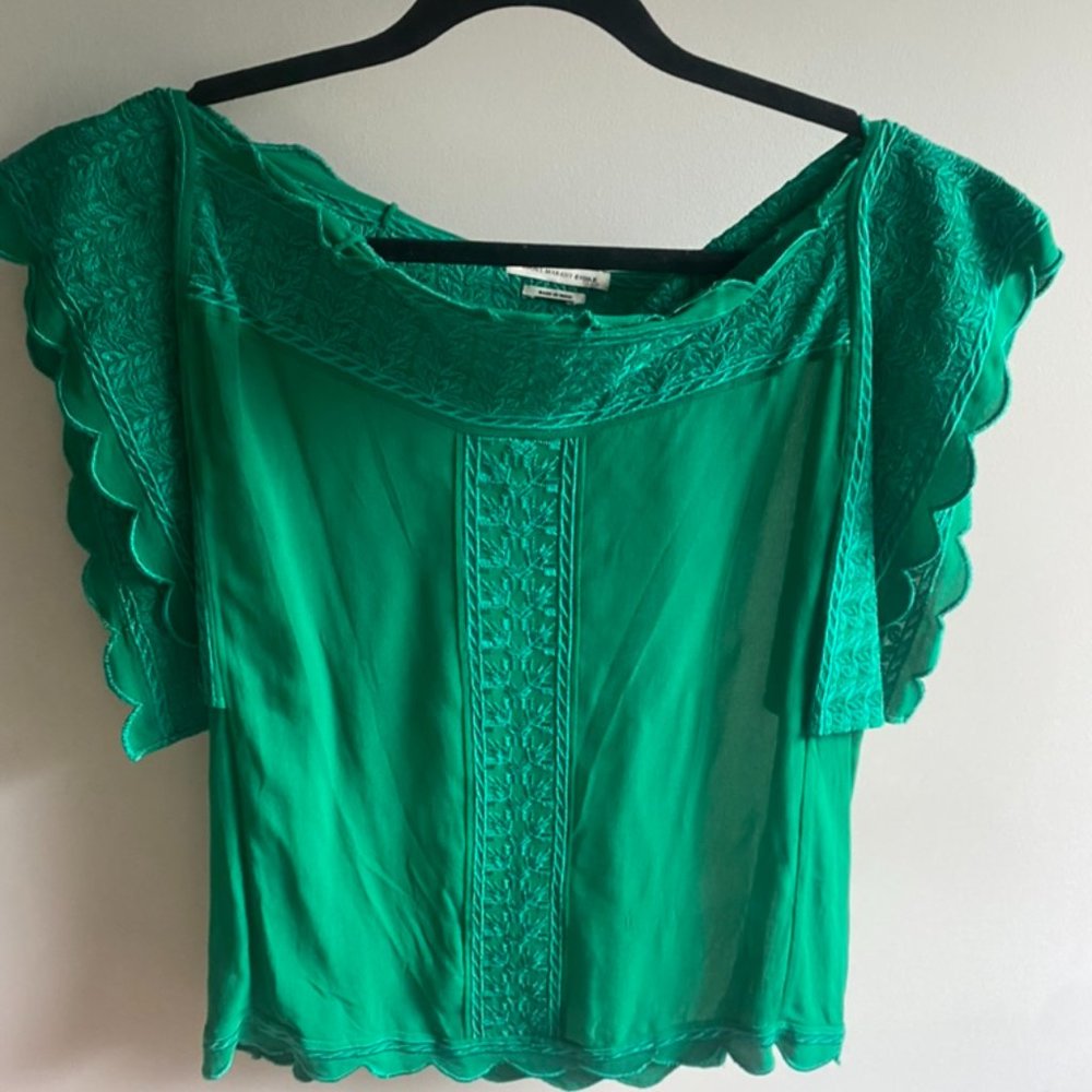 Isabel Marant Etoile Green Embroidered Blouse